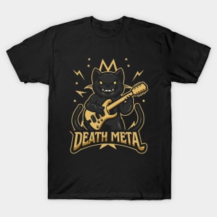 Death Metal Satanic Baphomet Cat playing guitar T-Shirt